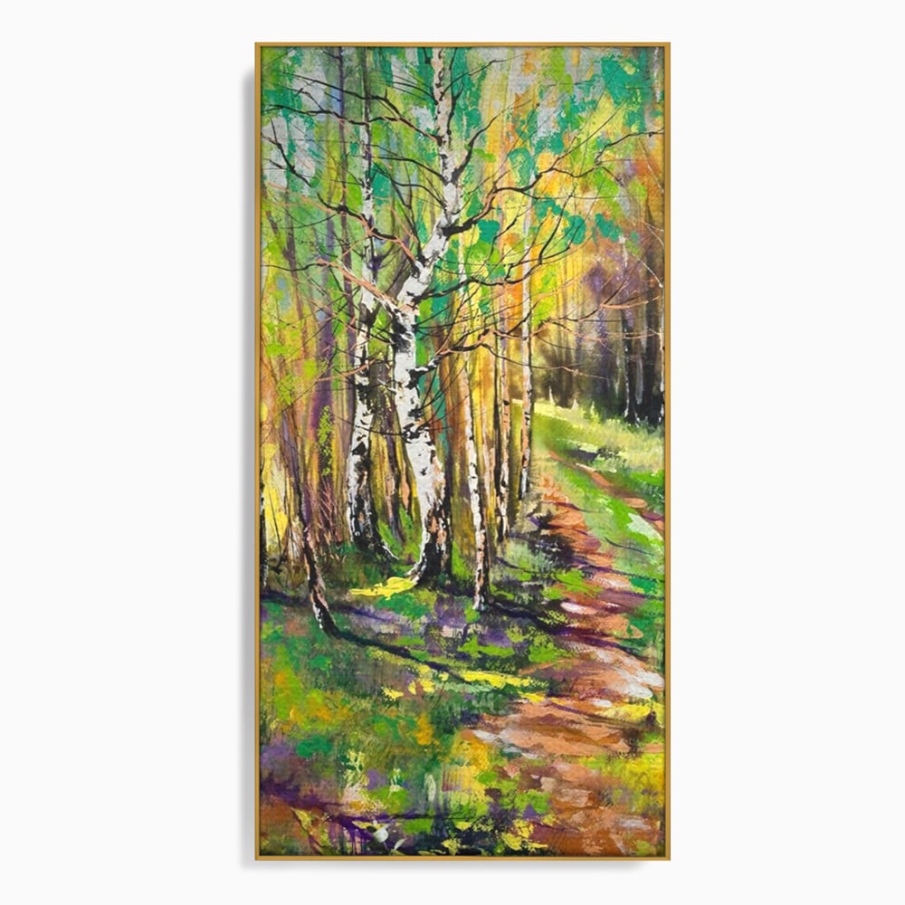 Tablou Canvas Premium LuxCanva® A1228, Green Forest , Decorativ, Dormitor, Padure, Verde, Natura, Copaci, Living, Culori Vibrante