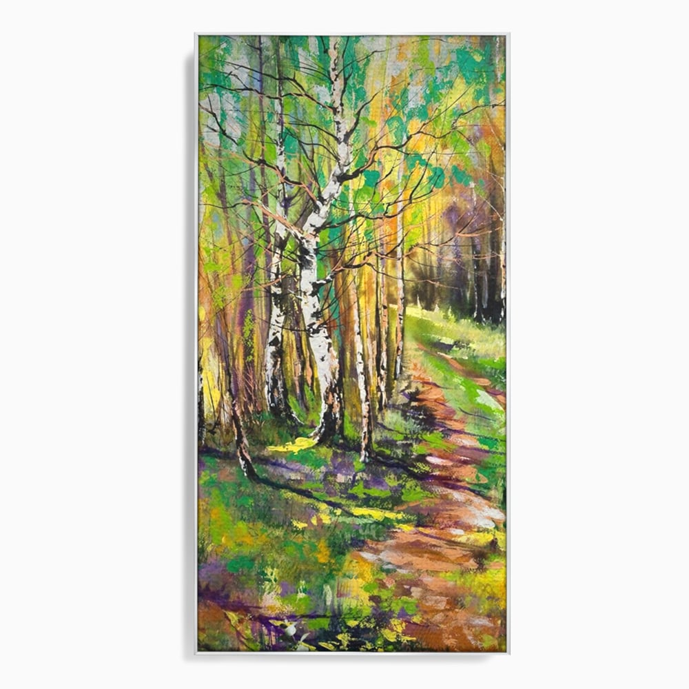 Tablou Canvas Premium LuxCanva® A1228, Green Forest , Decorativ, Dormitor, Padure, Verde, Natura, Copaci, Living, Culori Vibrante