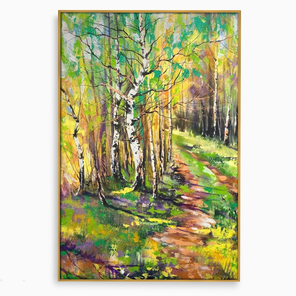 Tablou Canvas Premium LuxCanva® A1228, Green Forest , Decorativ, Dormitor, Padure, Verde, Natura, Copaci, Living, Culori Vibrante