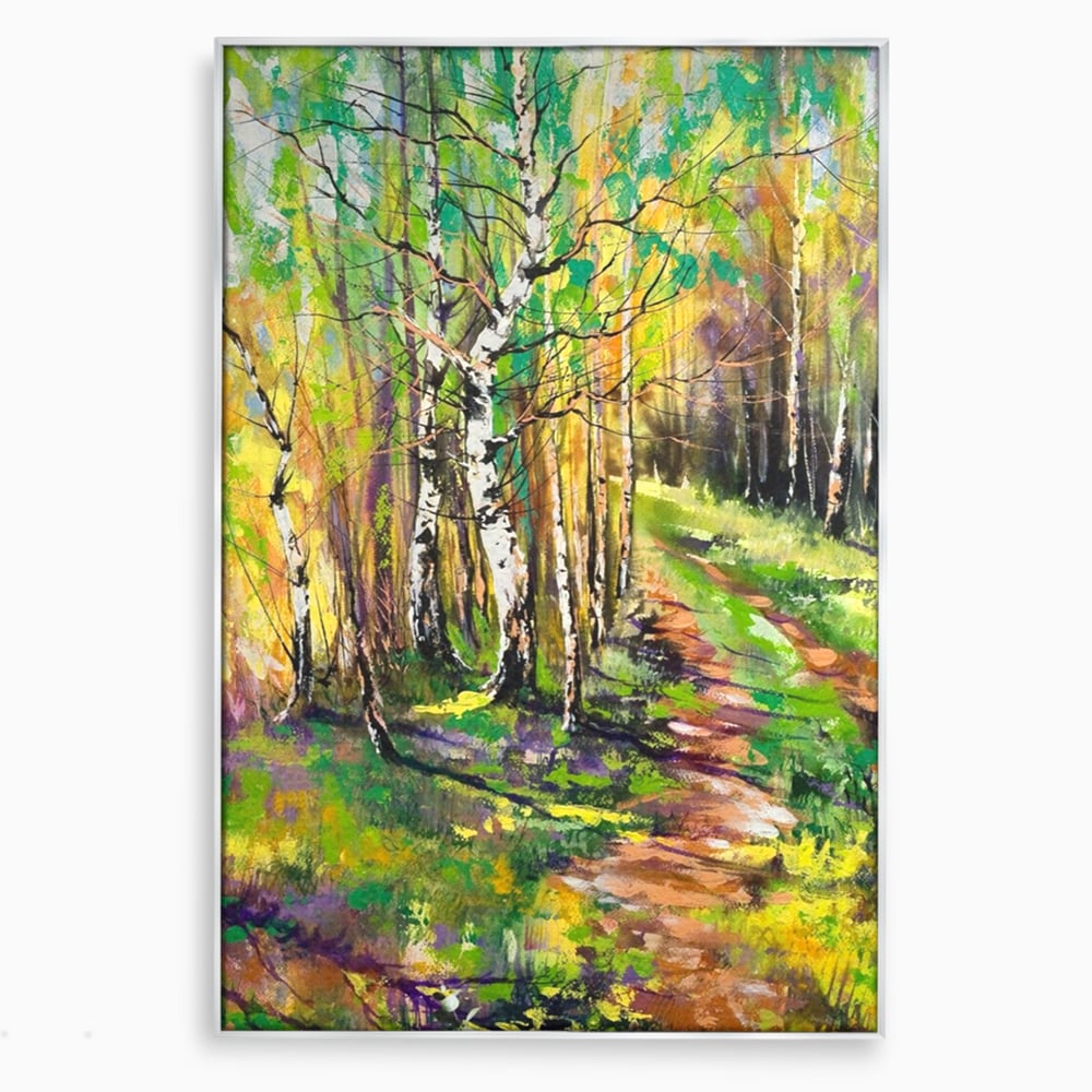 Tablou Canvas Premium LuxCanva® A1228, Green Forest , Decorativ, Dormitor, Padure, Verde, Natura, Copaci, Living, Culori Vibrante