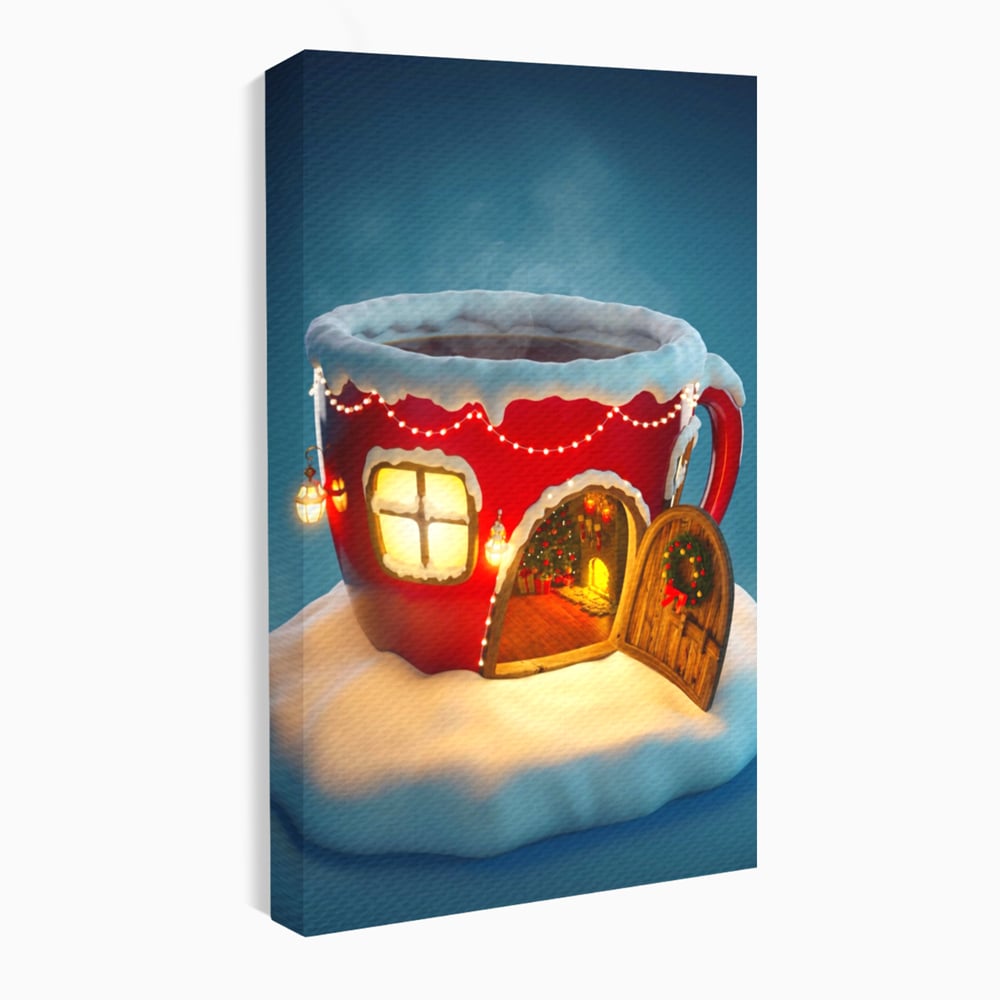 Tablou Canvas Premium LuxCanva® A1230, Christmas Mug , Decorativ, Dormitor, Craciun, Sarbaori, Brad, Cana, Living, Culori Vibrante