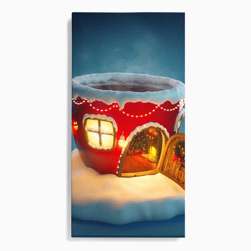 Tablou Canvas Premium LuxCanva® A1230, Christmas Mug , Decorativ, Dormitor, Craciun, Sarbaori, Brad, Cana, Living, Culori Vibrante