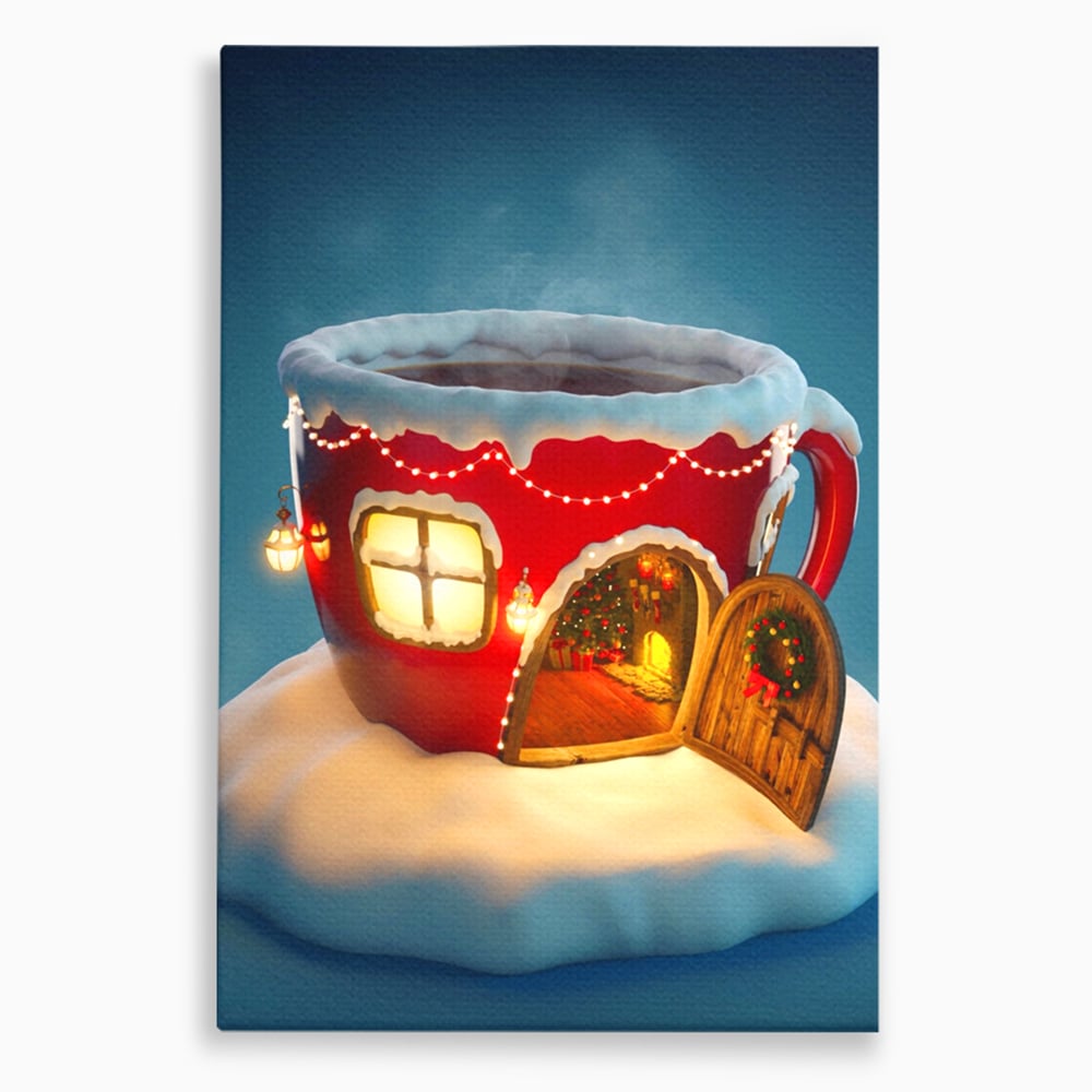 Tablou Canvas Premium LuxCanva® A1230, Christmas Mug , Decorativ, Dormitor, Craciun, Sarbaori, Brad, Cana, Living, Culori Vibrante