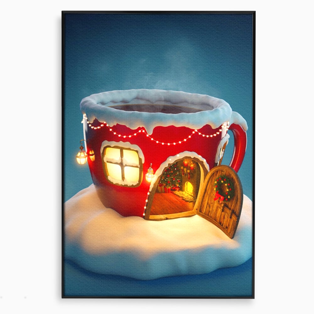 Tablou Canvas Premium LuxCanva® A1230, Christmas Mug , Decorativ, Dormitor, Craciun, Sarbaori, Brad, Cana, Living, Culori Vibrante