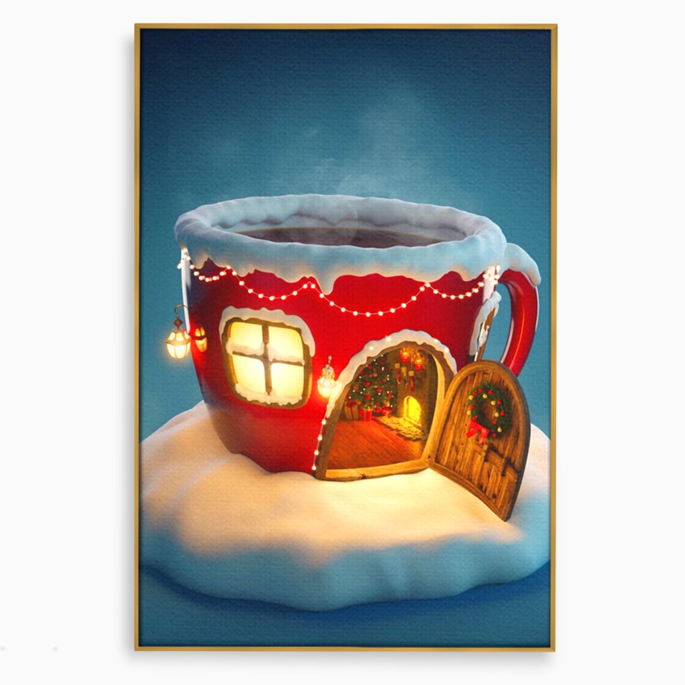 Tablou Canvas Premium LuxCanva® A1230, Christmas Mug , Decorativ, Dormitor, Craciun, Sarbaori, Brad, Cana, Living, Culori Vibrante