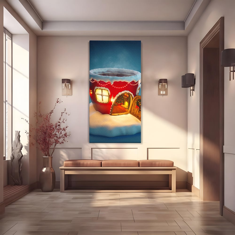 Tablou Canvas Premium LuxCanva® A1230, Christmas Mug , Decorativ, Dormitor, Craciun, Sarbaori, Brad, Cana, Living, Culori Vibrante