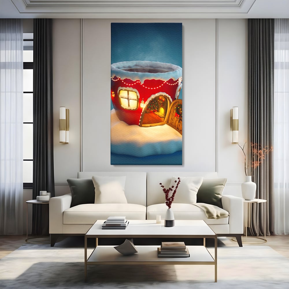 Tablou Canvas Premium LuxCanva® A1230, Christmas Mug , Decorativ, Dormitor, Craciun, Sarbaori, Brad, Cana, Living, Culori Vibrante