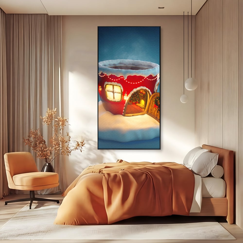 Tablou Canvas Premium LuxCanva® A1230, Christmas Mug , Decorativ, Dormitor, Craciun, Sarbaori, Brad, Cana, Living, Culori Vibrante