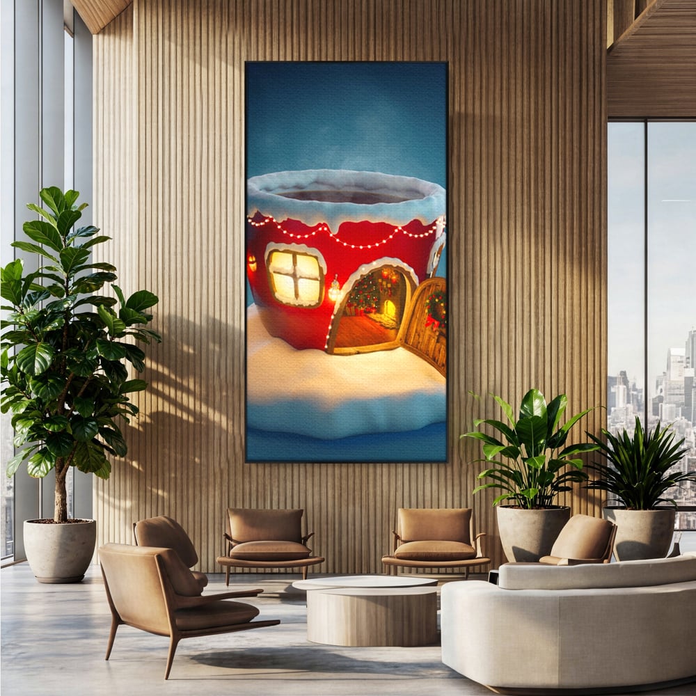 Tablou Canvas Premium LuxCanva® A1230, Christmas Mug , Decorativ, Dormitor, Craciun, Sarbaori, Brad, Cana, Living, Culori Vibrante