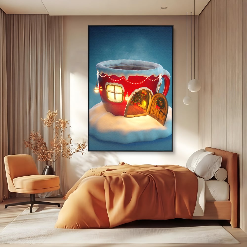 Tablou Canvas Premium LuxCanva® A1230, Christmas Mug , Decorativ, Dormitor, Craciun, Sarbaori, Brad, Cana, Living, Culori Vibrante