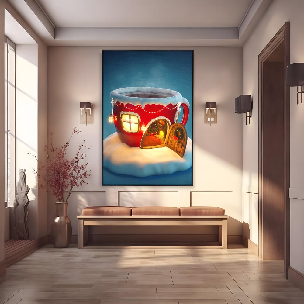 Tablou Canvas Premium LuxCanva® A1230, Christmas Mug , Decorativ, Dormitor, Craciun, Sarbaori, Brad, Cana, Living, Culori Vibrante
