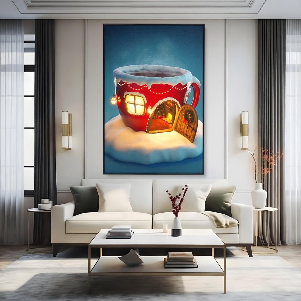 Tablou Canvas Premium LuxCanva® A1230, Christmas Mug , Decorativ, Dormitor, Craciun, Sarbaori, Brad, Cana, Living, Culori Vibrante