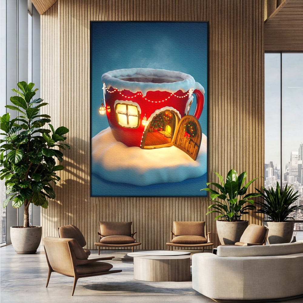 Tablou Canvas Premium LuxCanva® A1230, Christmas Mug , Decorativ, Dormitor, Craciun, Sarbaori, Brad, Cana, Living, Culori Vibrante