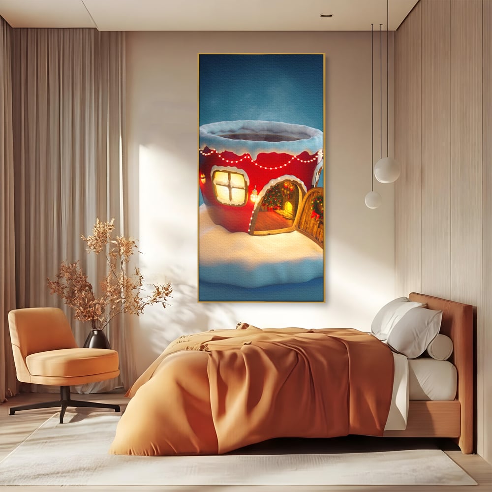 Tablou Canvas Premium LuxCanva® A1230, Christmas Mug , Decorativ, Dormitor, Craciun, Sarbaori, Brad, Cana, Living, Culori Vibrante