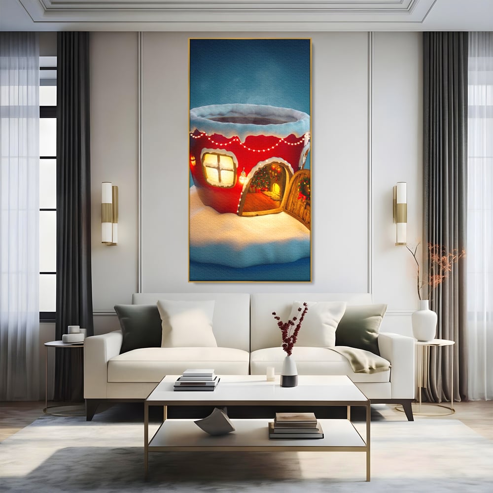 Tablou Canvas Premium LuxCanva® A1230, Christmas Mug , Decorativ, Dormitor, Craciun, Sarbaori, Brad, Cana, Living, Culori Vibrante