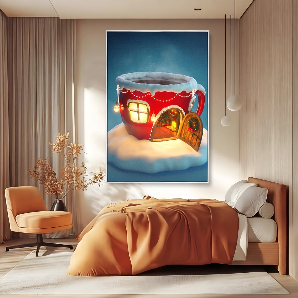 Tablou Canvas Premium LuxCanva® A1230, Christmas Mug , Decorativ, Dormitor, Craciun, Sarbaori, Brad, Cana, Living, Culori Vibrante