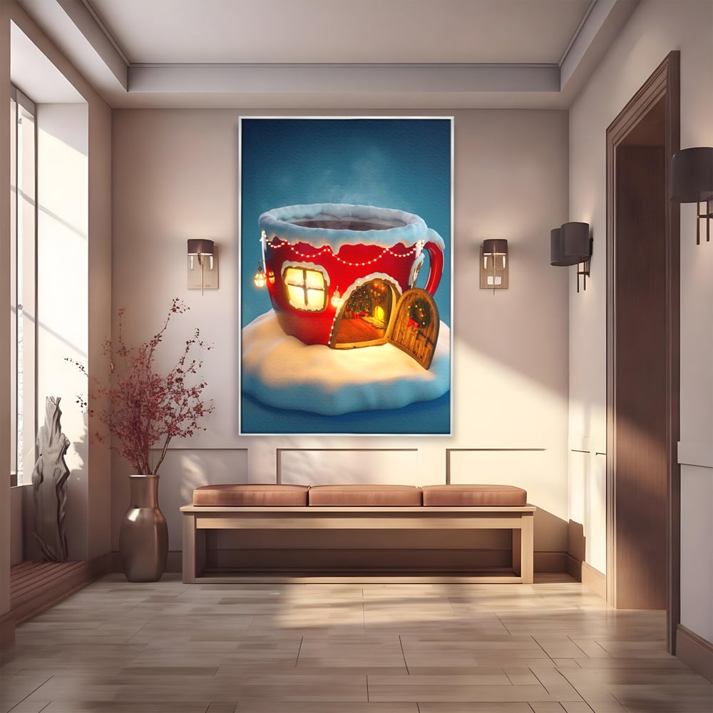 Tablou Canvas Premium LuxCanva® A1230, Christmas Mug , Decorativ, Dormitor, Craciun, Sarbaori, Brad, Cana, Living, Culori Vibrante