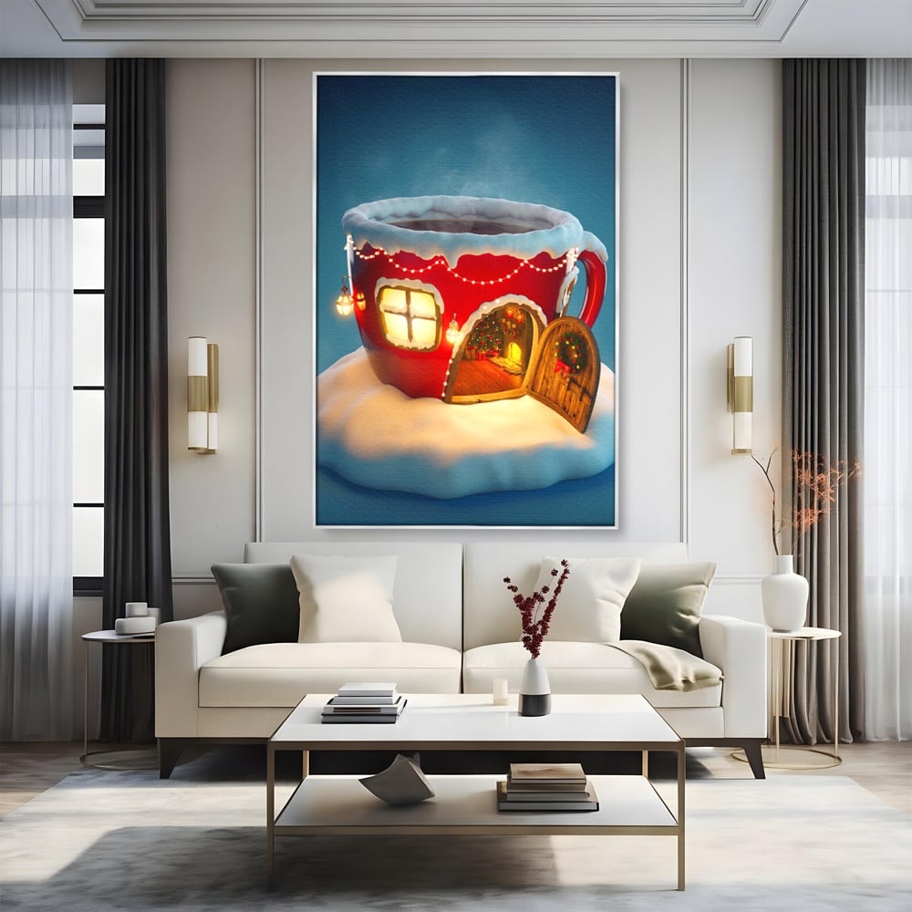 Tablou Canvas Premium LuxCanva® A1230, Christmas Mug , Decorativ, Dormitor, Craciun, Sarbaori, Brad, Cana, Living, Culori Vibrante