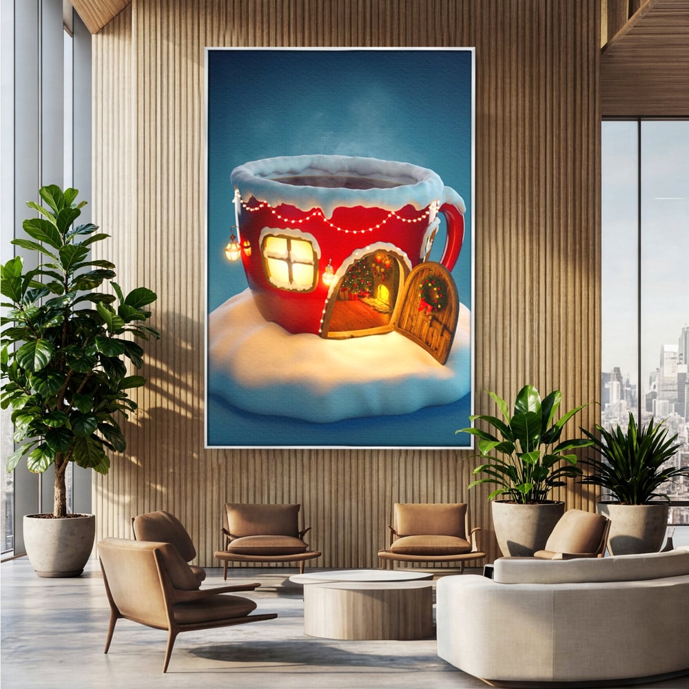 Tablou Canvas Premium LuxCanva® A1230, Christmas Mug , Decorativ, Dormitor, Craciun, Sarbaori, Brad, Cana, Living, Culori Vibrante