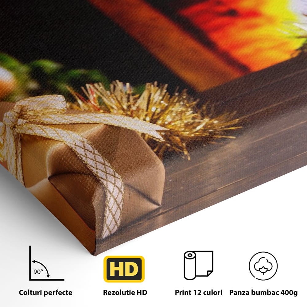 Tablou Canvas Premium LuxCanva® A1231, Christmas Gift , Decorativ, Dormitor, Craciun, Sarbaori, Brad, Cadouri, Globuri, Living, Culori Vibrante