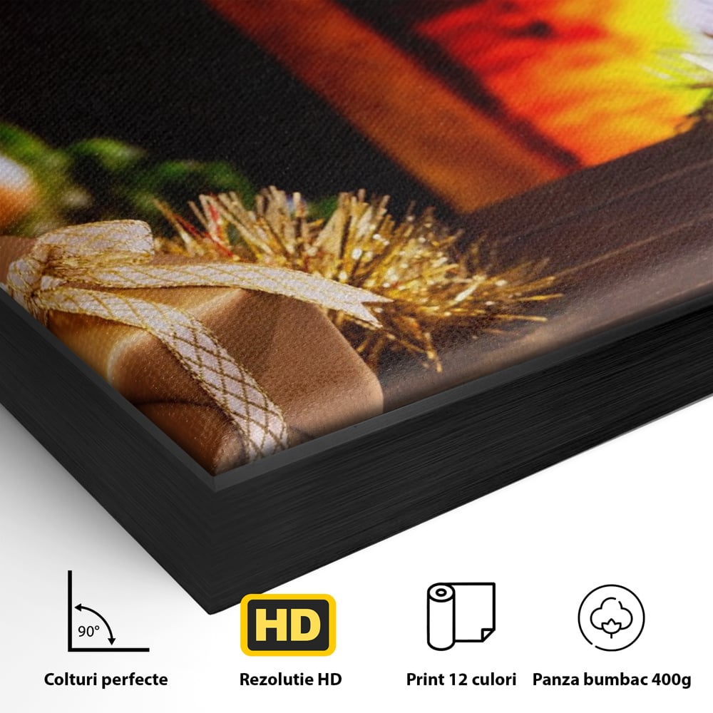 Tablou Canvas Premium LuxCanva® A1231, Christmas Gift , Decorativ, Dormitor, Craciun, Sarbaori, Brad, Cadouri, Globuri, Living, Culori Vibrante