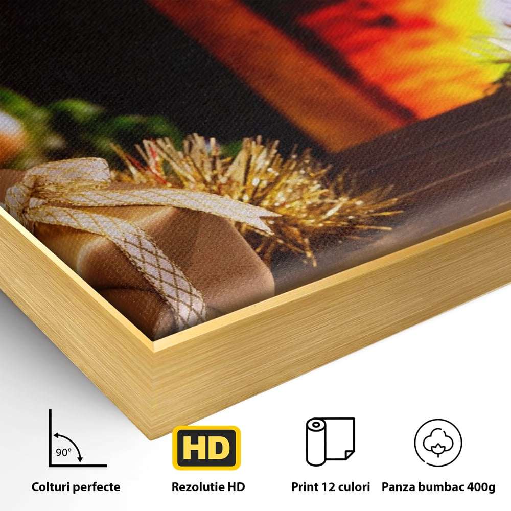 Tablou Canvas Premium LuxCanva® A1231, Christmas Gift , Decorativ, Dormitor, Craciun, Sarbaori, Brad, Cadouri, Globuri, Living, Culori Vibrante