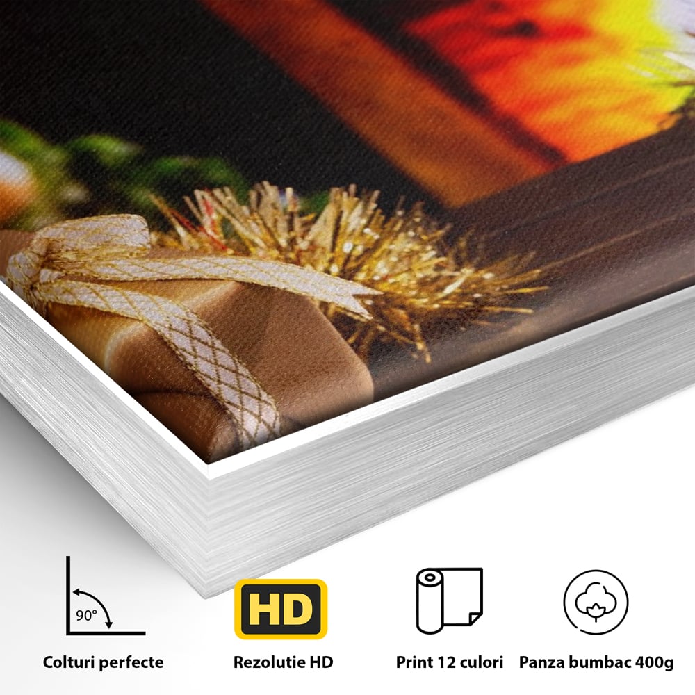 Tablou Canvas Premium LuxCanva® A1231, Christmas Gift , Decorativ, Dormitor, Craciun, Sarbaori, Brad, Cadouri, Globuri, Living, Culori Vibrante