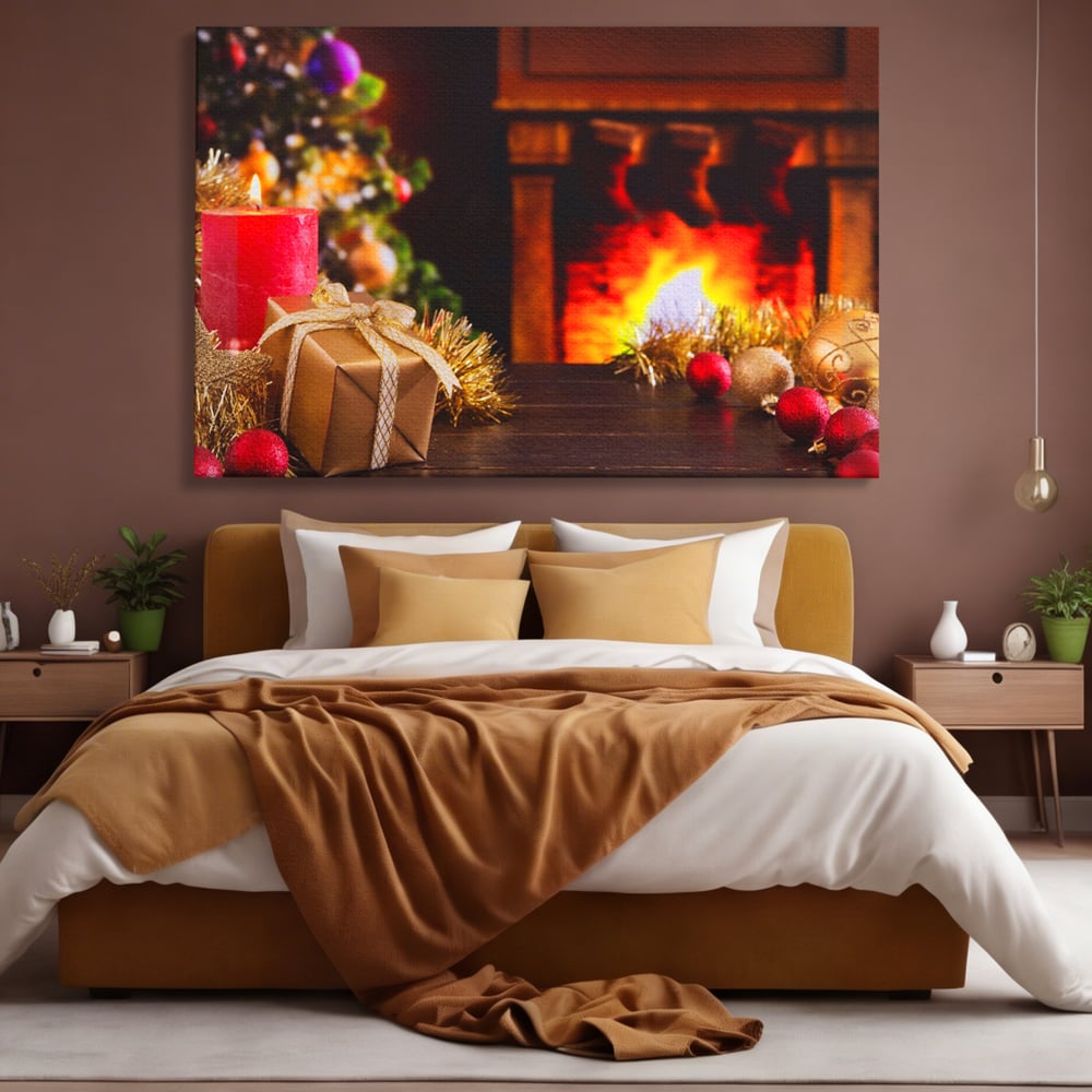 Tablou Canvas Premium LuxCanva® A1231, Christmas Gift , Decorativ, Dormitor, Craciun, Sarbaori, Brad, Cadouri, Globuri, Living, Culori Vibrante