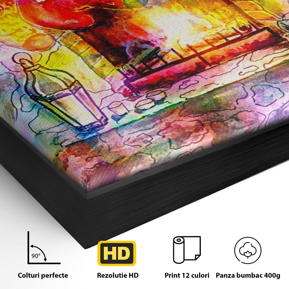 Tablou Canvas Premium LuxCanva® A1233, Merry Christmas , Decorativ, Living, Craciun, Globuri, Cadou, Iarna, Dormitor, Culori Vibrante