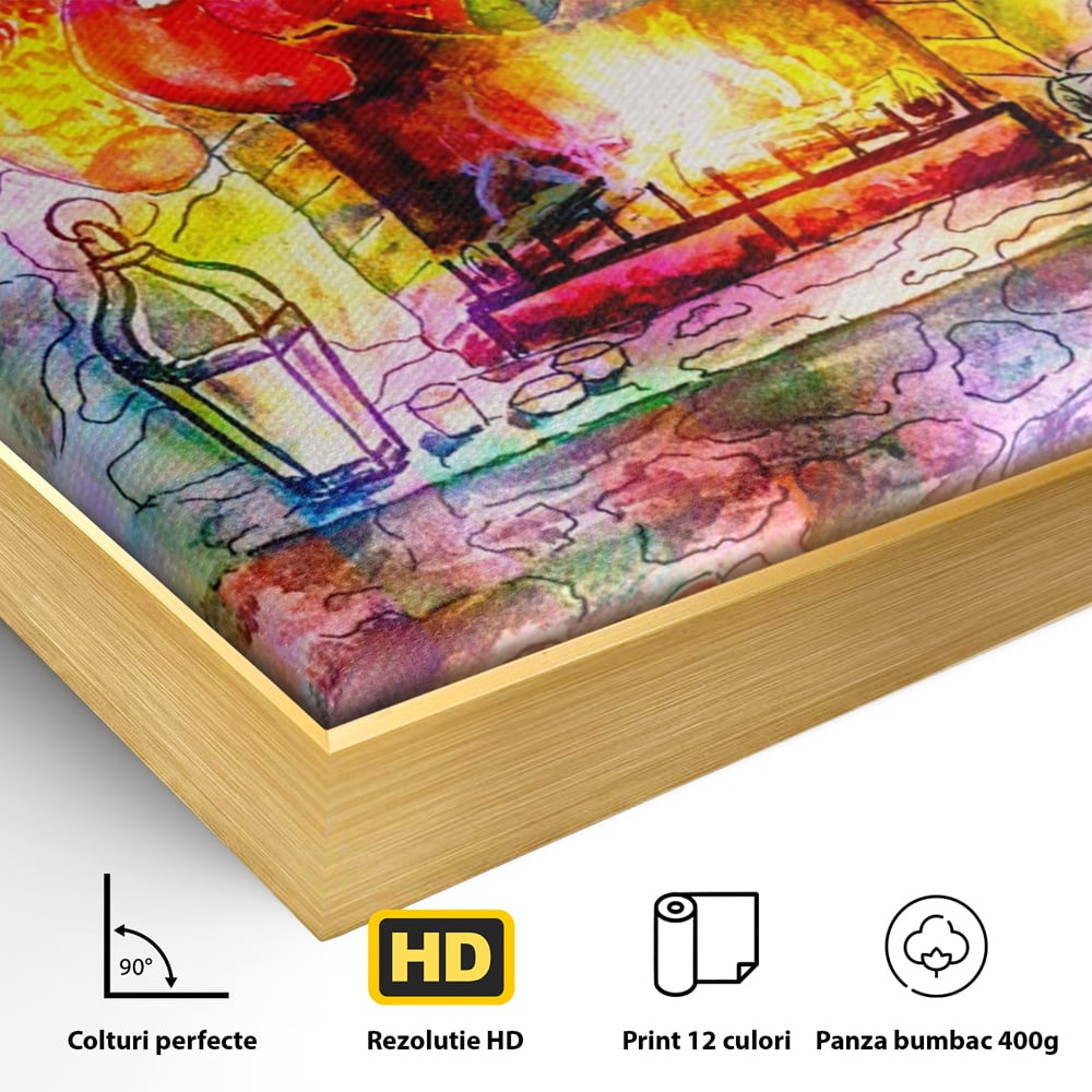 Tablou Canvas Premium LuxCanva® A1233, Merry Christmas , Decorativ, Living, Craciun, Globuri, Cadou, Iarna, Dormitor, Culori Vibrante
