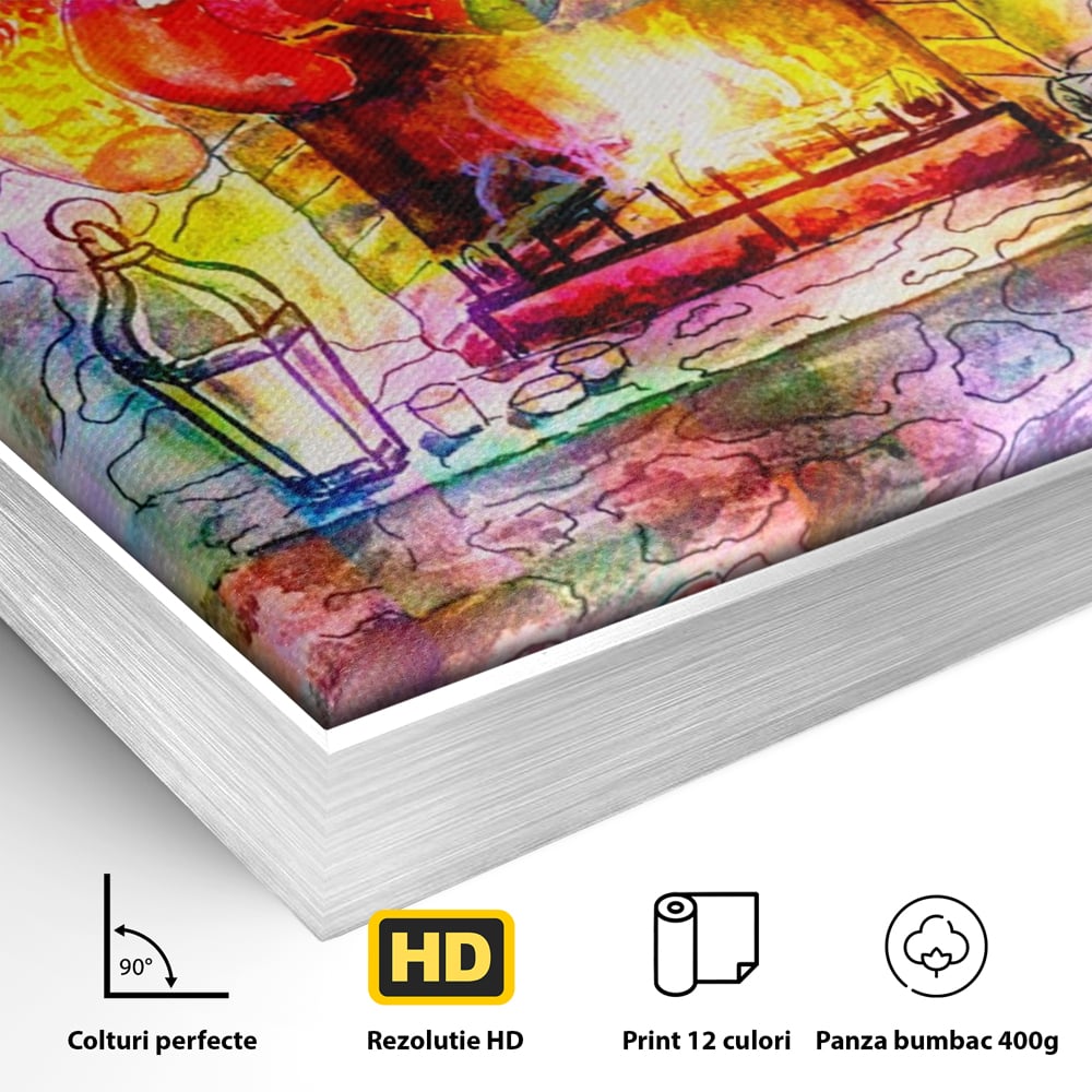 Tablou Canvas Premium LuxCanva® A1233, Merry Christmas , Decorativ, Living, Craciun, Globuri, Cadou, Iarna, Dormitor, Culori Vibrante