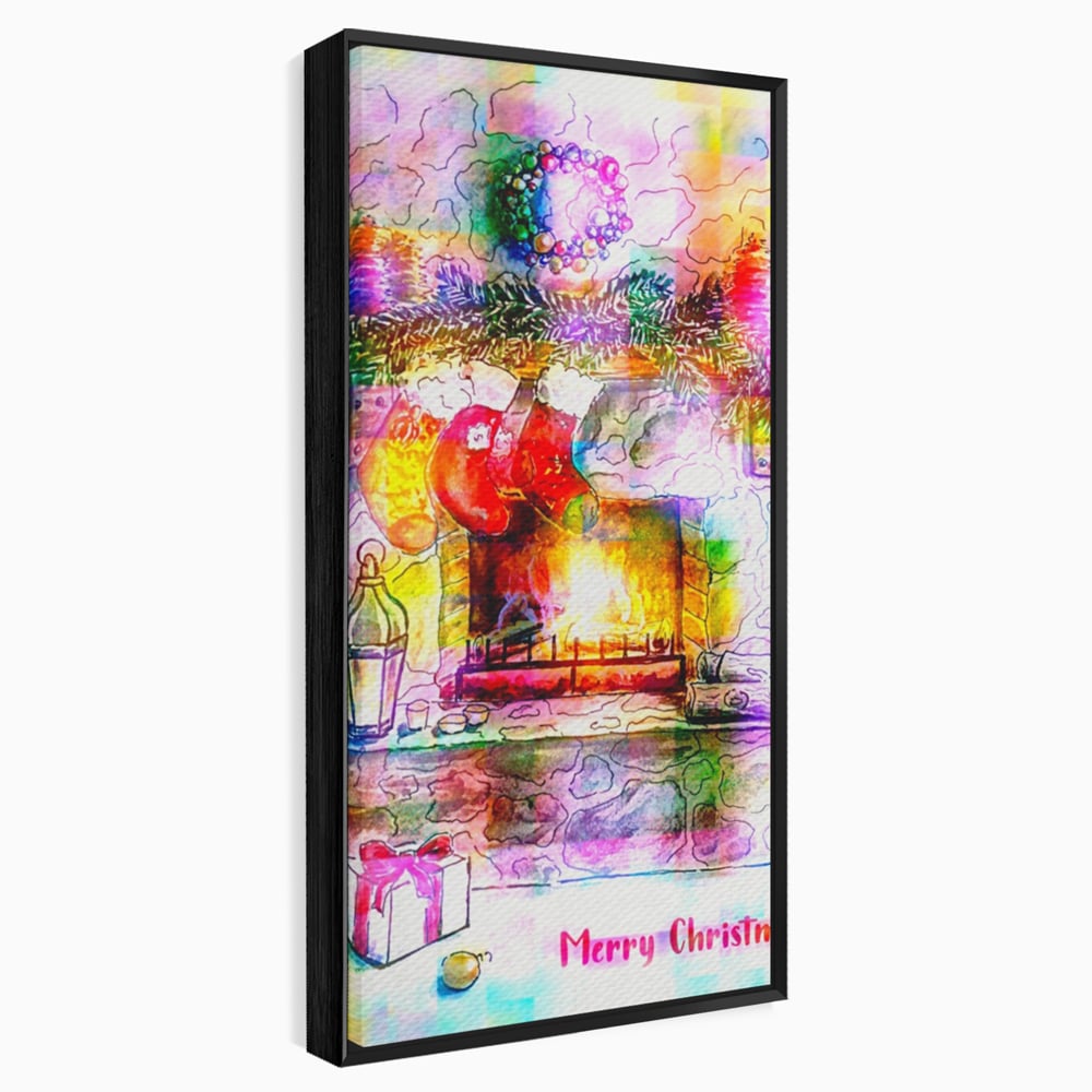 Tablou Canvas Premium LuxCanva® A1233, Merry Christmas , Decorativ, Living, Craciun, Globuri, Cadou, Iarna, Dormitor, Culori Vibrante