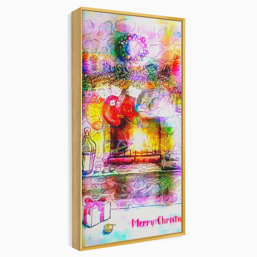 Tablou Canvas Premium LuxCanva® A1233, Merry Christmas , Decorativ, Living, Craciun, Globuri, Cadou, Iarna, Dormitor, Culori Vibrante