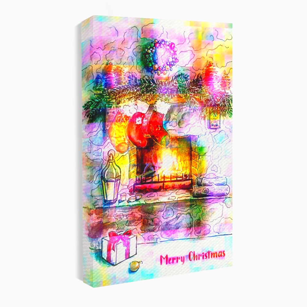 Tablou Canvas Premium LuxCanva® A1233, Merry Christmas , Decorativ, Living, Craciun, Globuri, Cadou, Iarna, Dormitor, Culori Vibrante