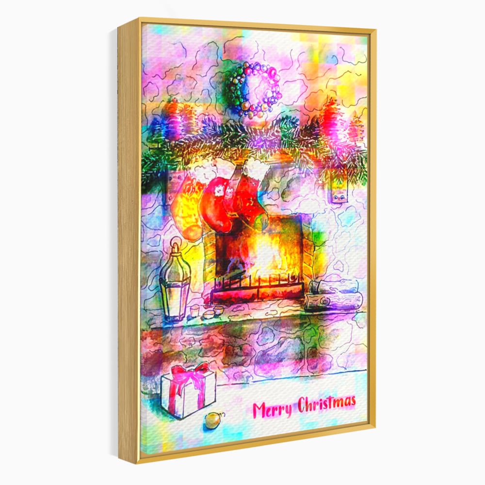 Tablou Canvas Premium LuxCanva® A1233, Merry Christmas , Decorativ, Living, Craciun, Globuri, Cadou, Iarna, Dormitor, Culori Vibrante