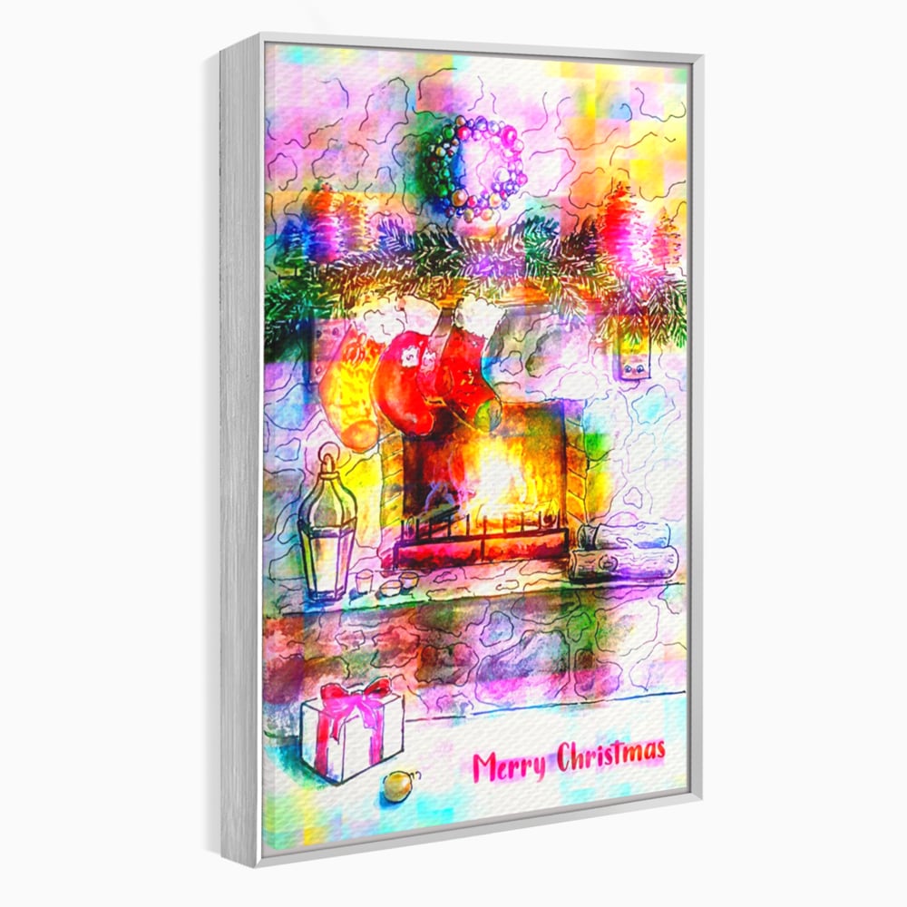 Tablou Canvas Premium LuxCanva® A1233, Merry Christmas , Decorativ, Living, Craciun, Globuri, Cadou, Iarna, Dormitor, Culori Vibrante