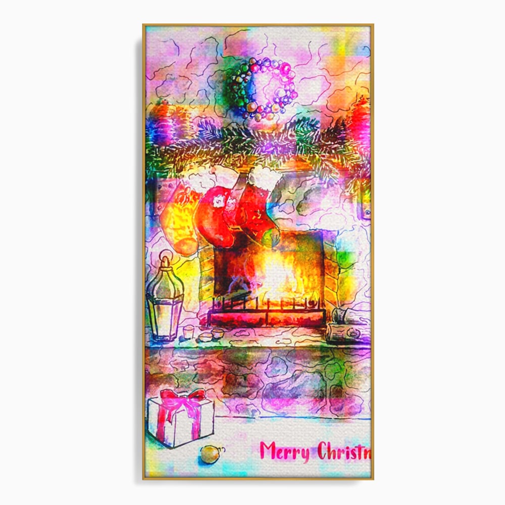 Tablou Canvas Premium LuxCanva® A1233, Merry Christmas , Decorativ, Living, Craciun, Globuri, Cadou, Iarna, Dormitor, Culori Vibrante