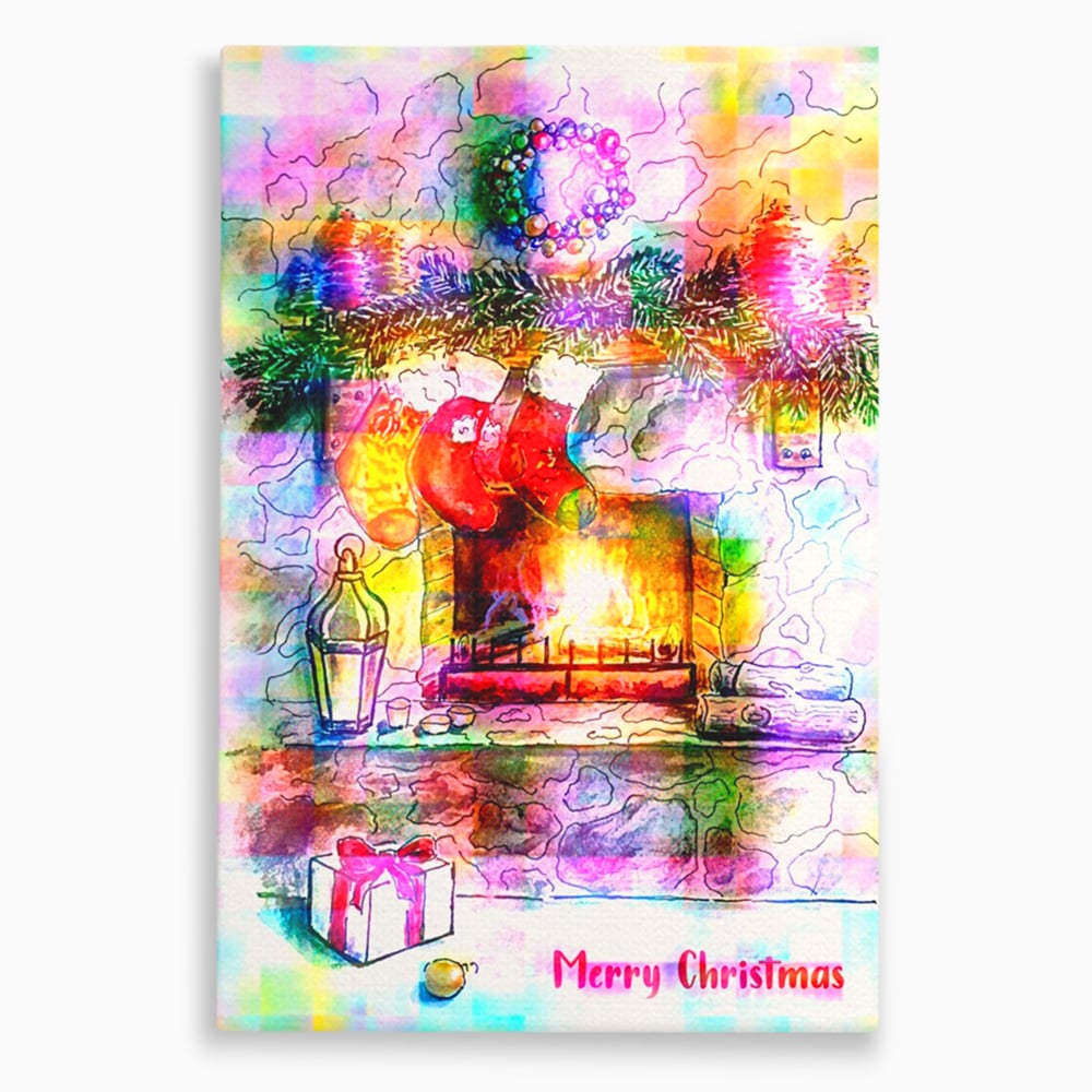 Tablou Canvas Premium LuxCanva® A1233, Merry Christmas , Decorativ, Living, Craciun, Globuri, Cadou, Iarna, Dormitor, Culori Vibrante