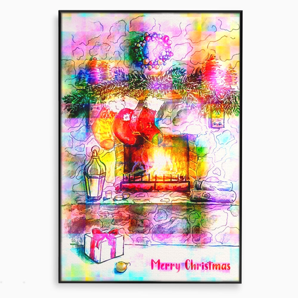Tablou Canvas Premium LuxCanva® A1233, Merry Christmas , Decorativ, Living, Craciun, Globuri, Cadou, Iarna, Dormitor, Culori Vibrante