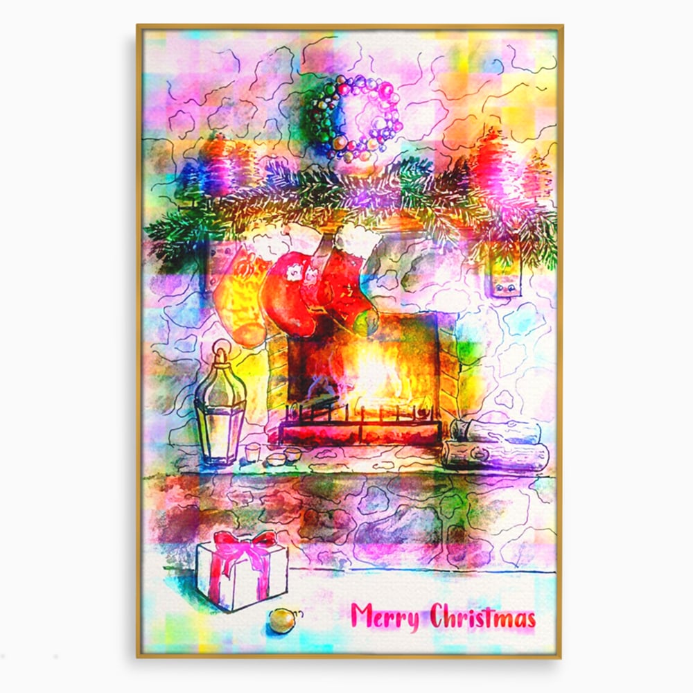 Tablou Canvas Premium LuxCanva® A1233, Merry Christmas , Decorativ, Living, Craciun, Globuri, Cadou, Iarna, Dormitor, Culori Vibrante