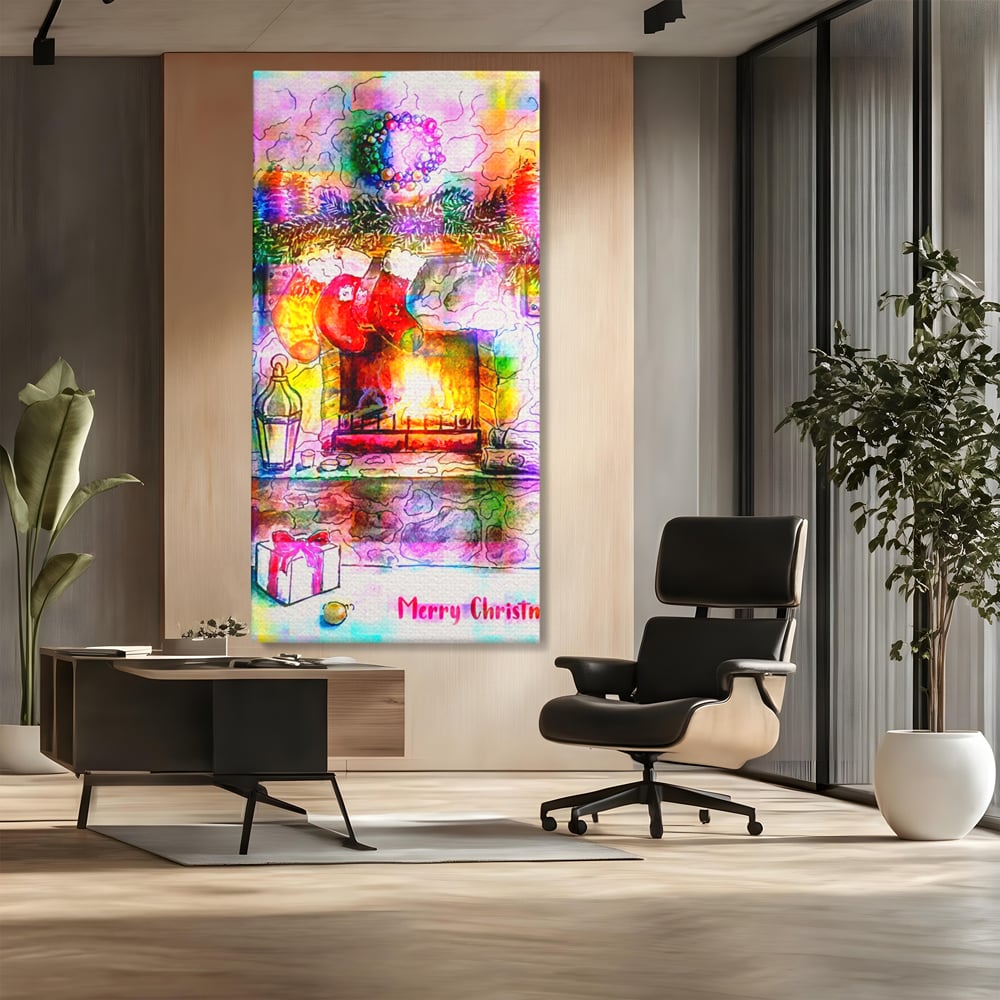 Tablou Canvas Premium LuxCanva® A1233, Merry Christmas , Decorativ, Living, Craciun, Globuri, Cadou, Iarna, Dormitor, Culori Vibrante