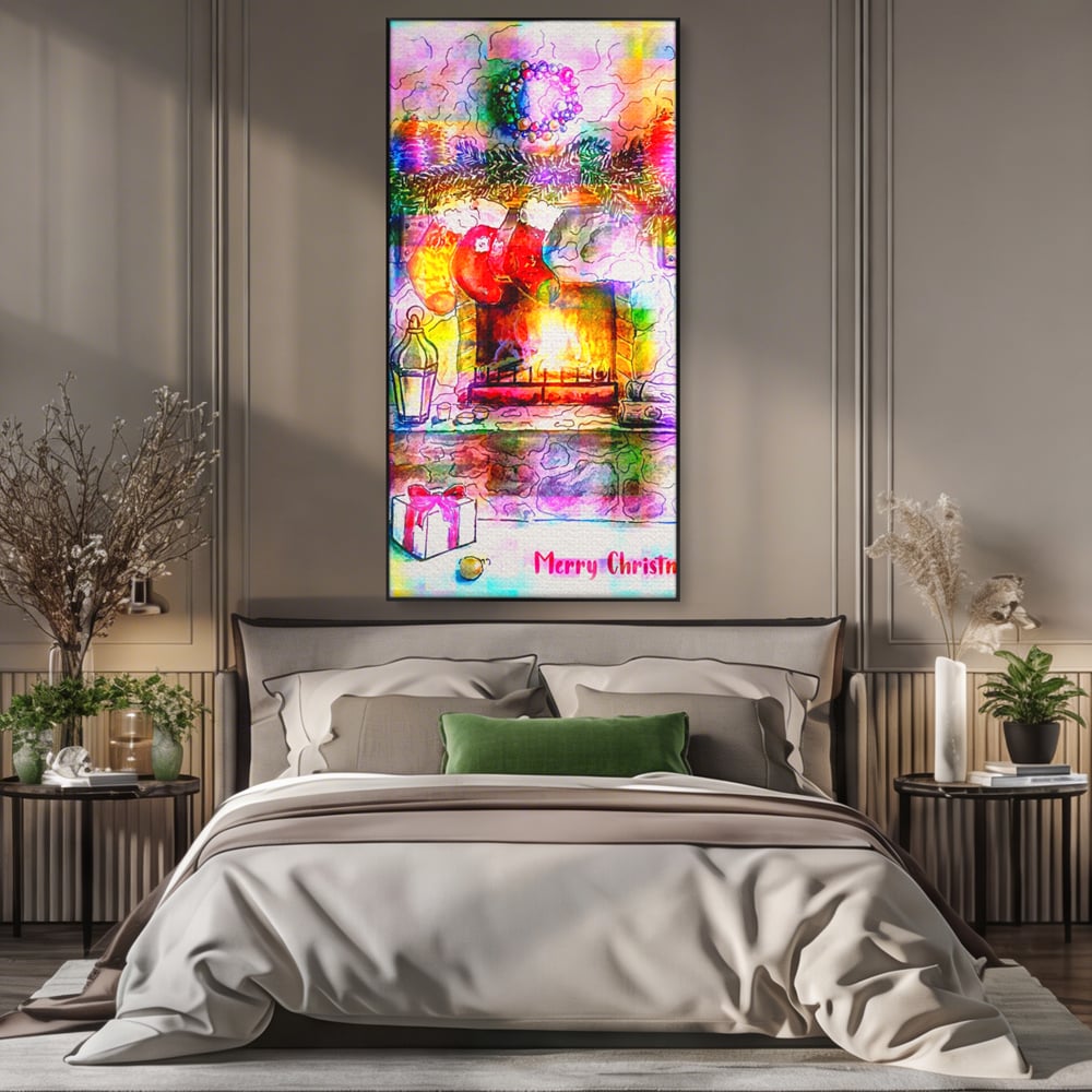 Tablou Canvas Premium LuxCanva® A1233, Merry Christmas , Decorativ, Living, Craciun, Globuri, Cadou, Iarna, Dormitor, Culori Vibrante
