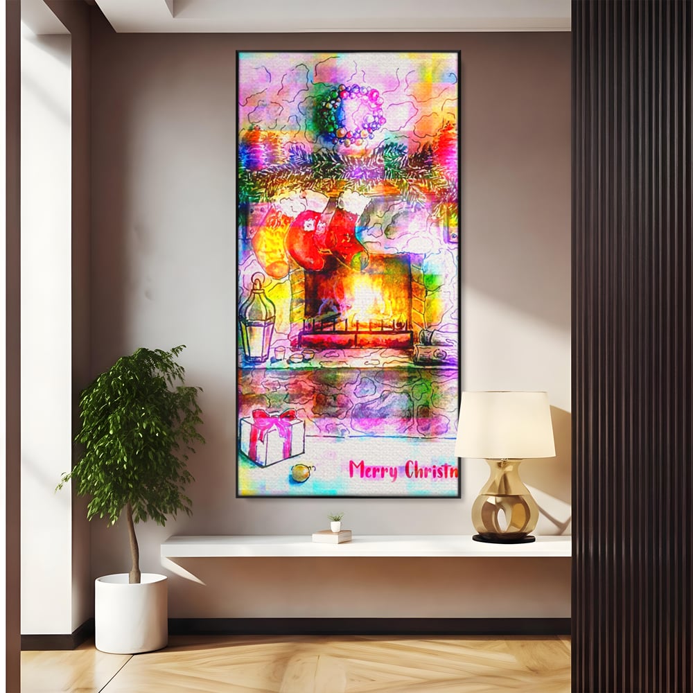 Tablou Canvas Premium LuxCanva® A1233, Merry Christmas , Decorativ, Living, Craciun, Globuri, Cadou, Iarna, Dormitor, Culori Vibrante