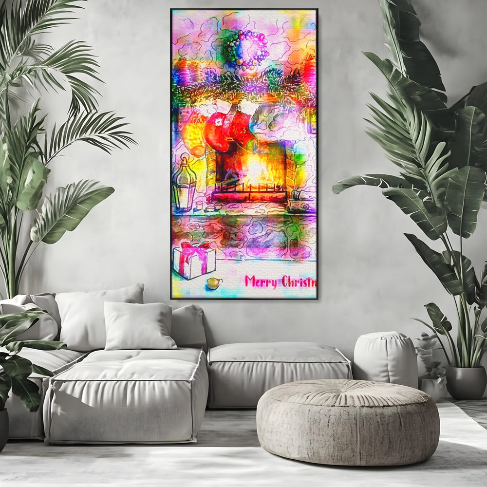 Tablou Canvas Premium LuxCanva® A1233, Merry Christmas , Decorativ, Living, Craciun, Globuri, Cadou, Iarna, Dormitor, Culori Vibrante