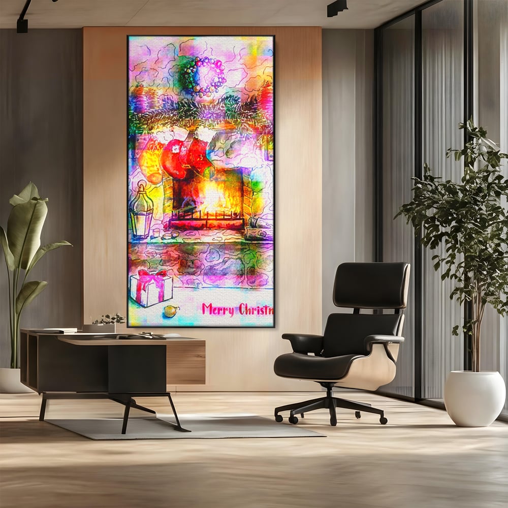Tablou Canvas Premium LuxCanva® A1233, Merry Christmas , Decorativ, Living, Craciun, Globuri, Cadou, Iarna, Dormitor, Culori Vibrante