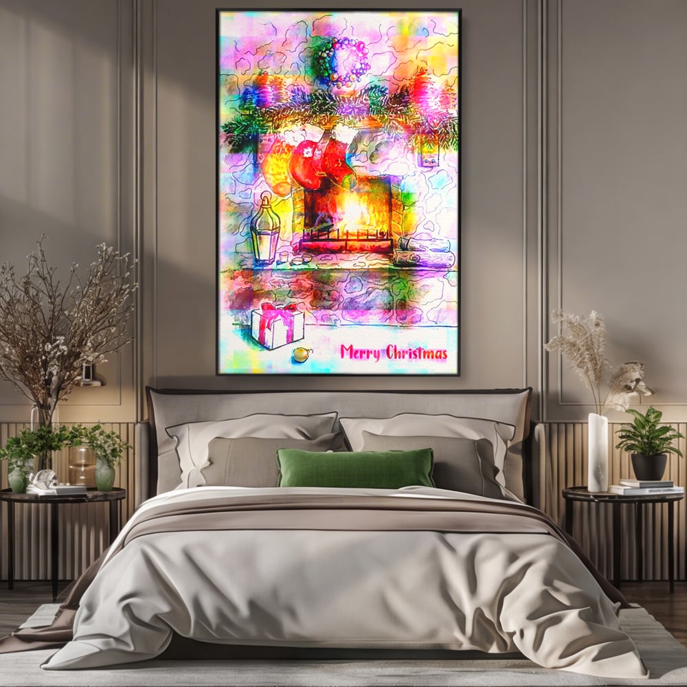 Tablou Canvas Premium LuxCanva® A1233, Merry Christmas , Decorativ, Living, Craciun, Globuri, Cadou, Iarna, Dormitor, Culori Vibrante