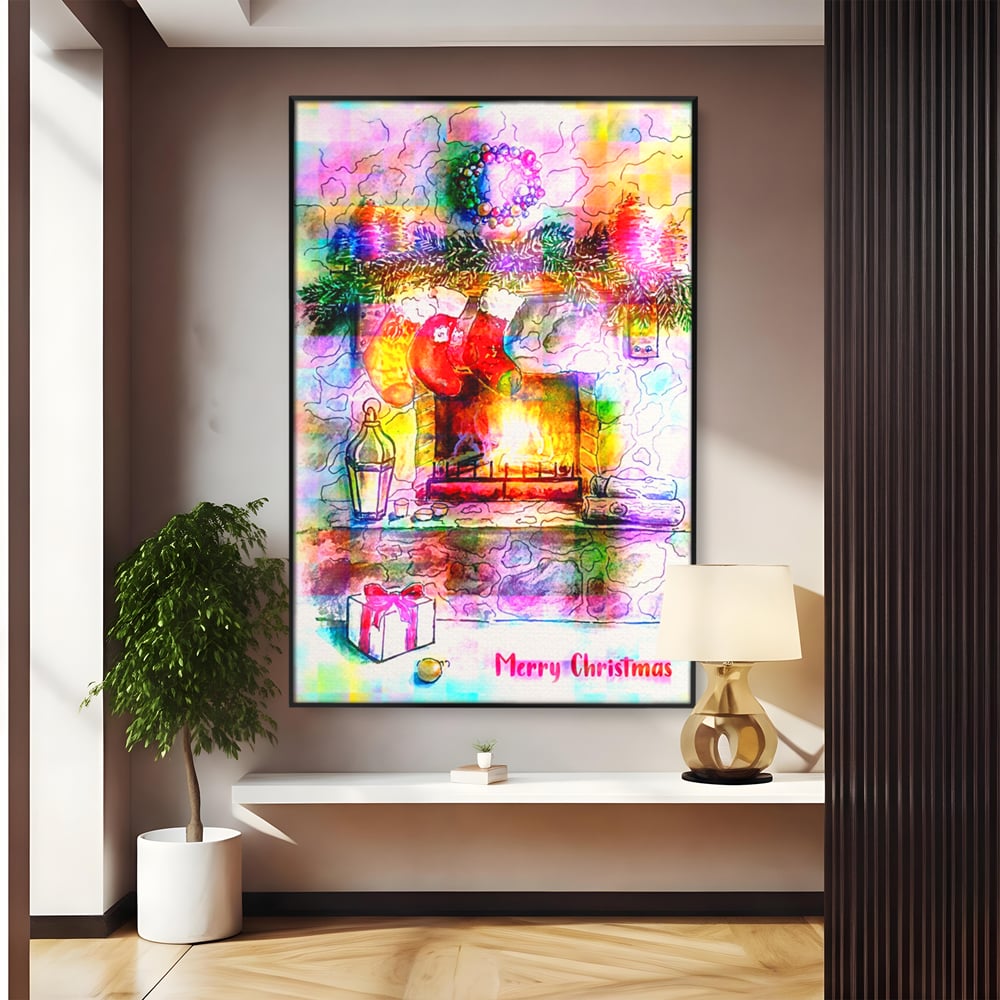 Tablou Canvas Premium LuxCanva® A1233, Merry Christmas , Decorativ, Living, Craciun, Globuri, Cadou, Iarna, Dormitor, Culori Vibrante