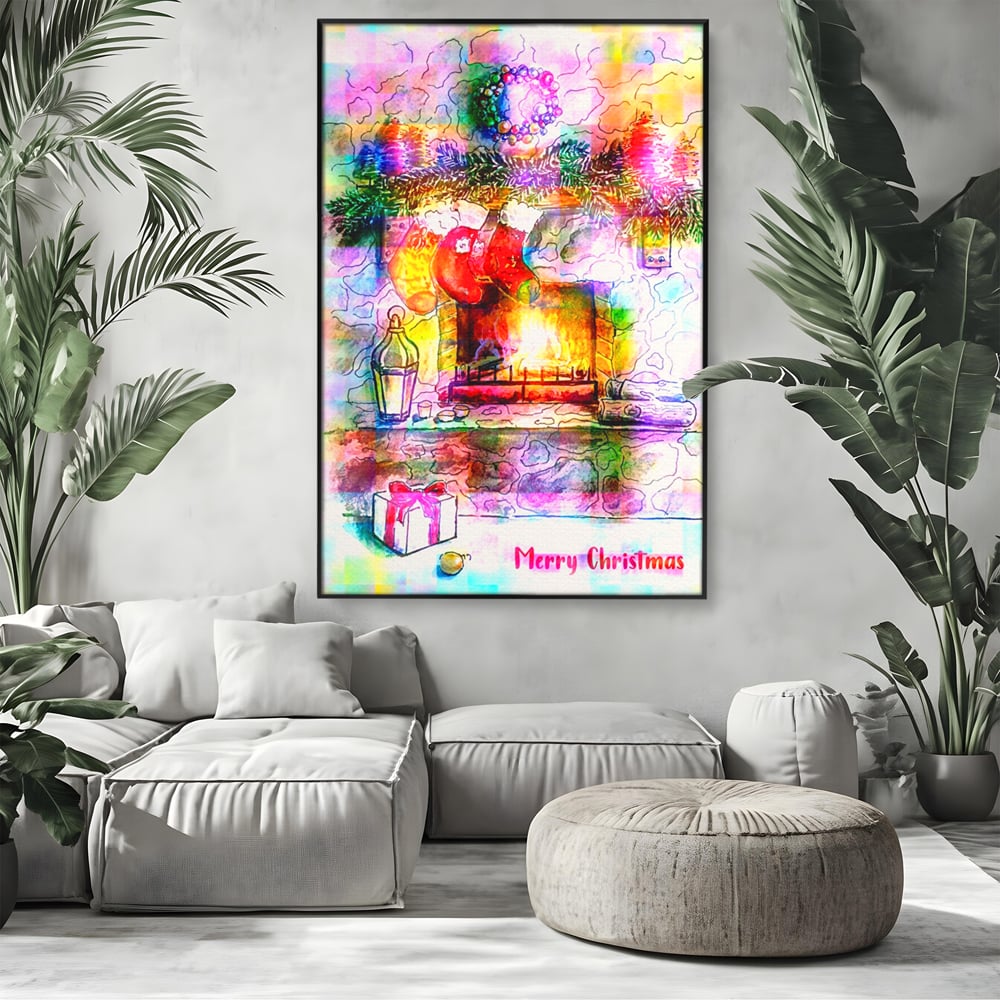 Tablou Canvas Premium LuxCanva® A1233, Merry Christmas , Decorativ, Living, Craciun, Globuri, Cadou, Iarna, Dormitor, Culori Vibrante