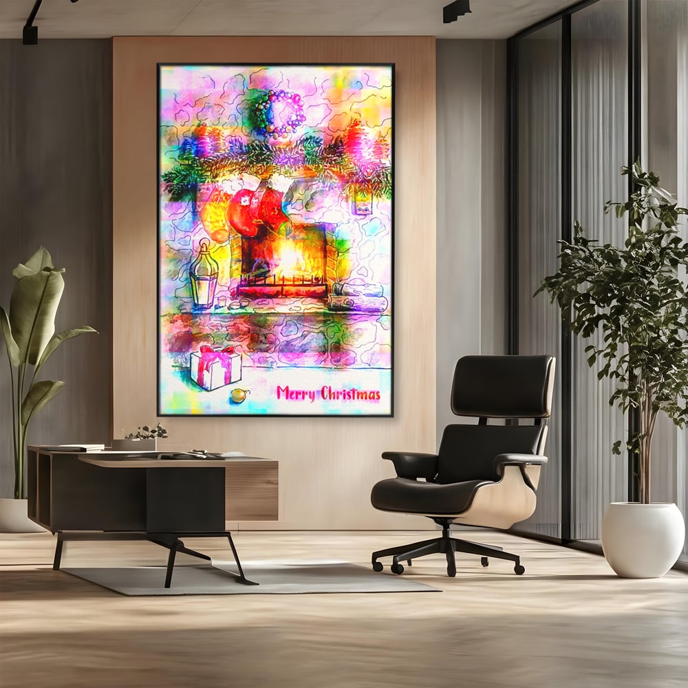 Tablou Canvas Premium LuxCanva® A1233, Merry Christmas , Decorativ, Living, Craciun, Globuri, Cadou, Iarna, Dormitor, Culori Vibrante