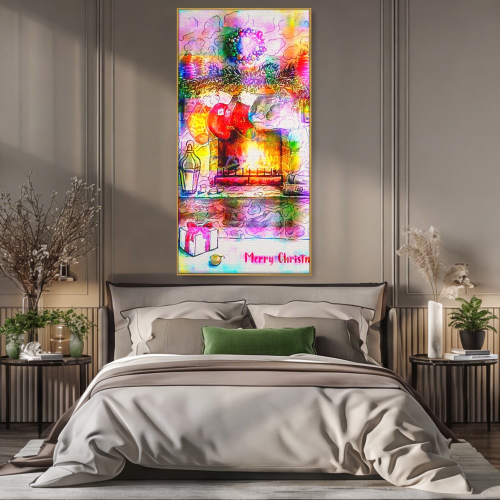 Tablou Canvas Premium LuxCanva® A1233, Merry Christmas , Decorativ, Living, Craciun, Globuri, Cadou, Iarna, Dormitor, Culori Vibrante